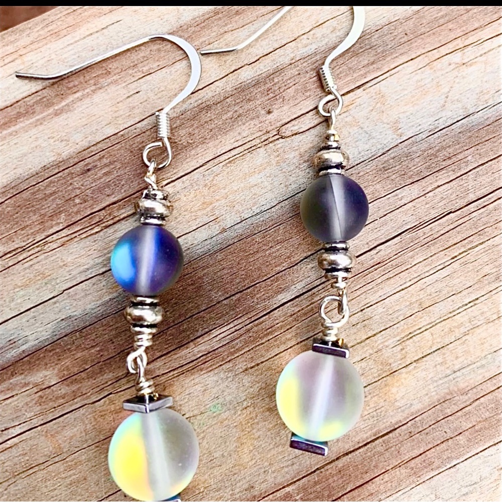 Mystic Aura Quartz earrings. Handmade - Picture 3 of 6